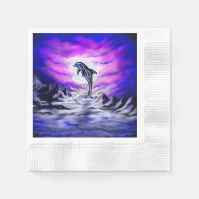 Moonlight Dolphin Pappersservett (Framsidan)