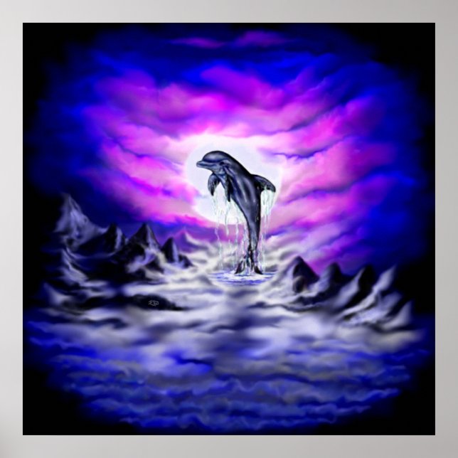 Moonlight Dolphin Poster (Framsidan)