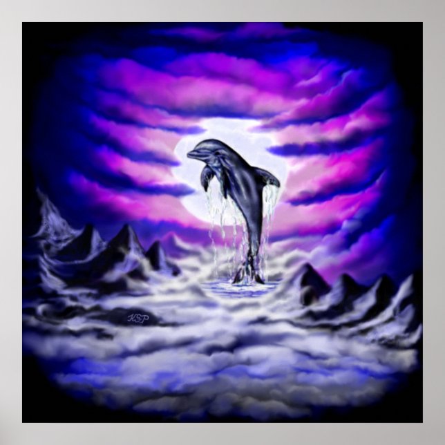Moonlight Dolphin Poster (Framsidan)