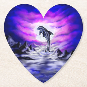 Moonlight Dolphin Underlägg Papper