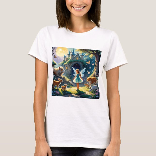 "Moonlight Enchanment The Fairy's Forest T Shirt (Framsida)
