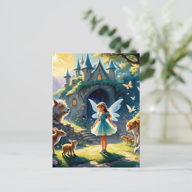 "Moonlight Enchanment The Fairy's Forest Vykort (Stående Fram)