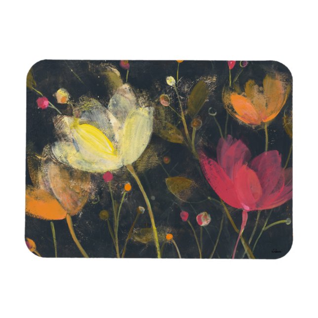 Moonlight Garden on Black Magnet (Horisontell)