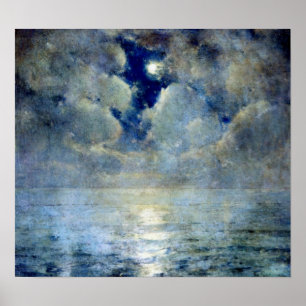 Moonlight genom molnen poster
