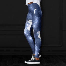 Moonlight Glow | Phaser i Måne i Himlar moln Leggings