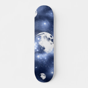 Moonlight Glow Phaser i Måne i Himlar moln Mini Skateboard Bräda 18,5 Cm