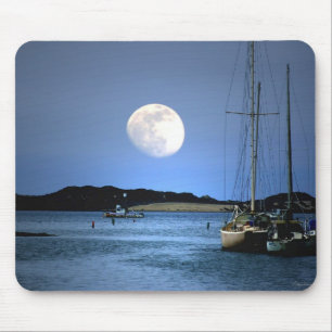 Moonlight Harbour och Sailboat Musmatta