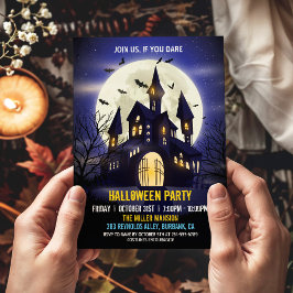 Moonlight Haunted House Spooky Halloween fest Inbjudningar
