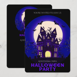 Moonlight Haunted Mansion Inbjudningar