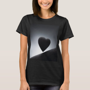 Moonlight Heart Shape Night Himlar T Shirt