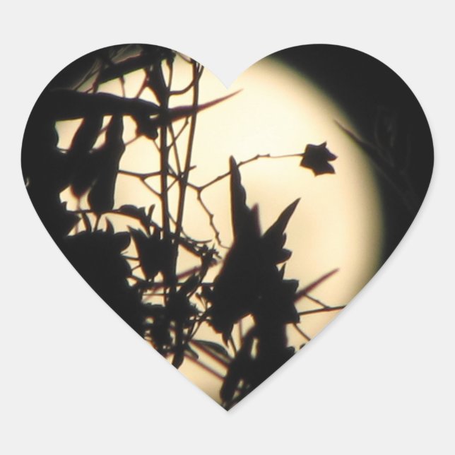 Moonlight Hjärtformat Klistermärke (Framsida)