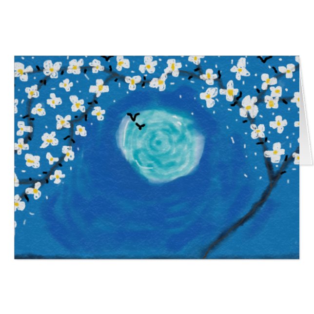 Moonlight i trädgården hälsningskort (Framsidan Horizontal)