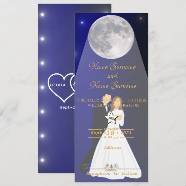 Moonlight Inbjudningar (Fram/baksida)