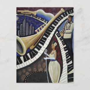 Moonlight Jazz vycard Vykort