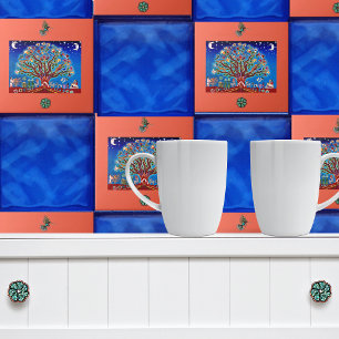 Moonlight Livets träd Talavera Stil mexikanska Kakelplatta