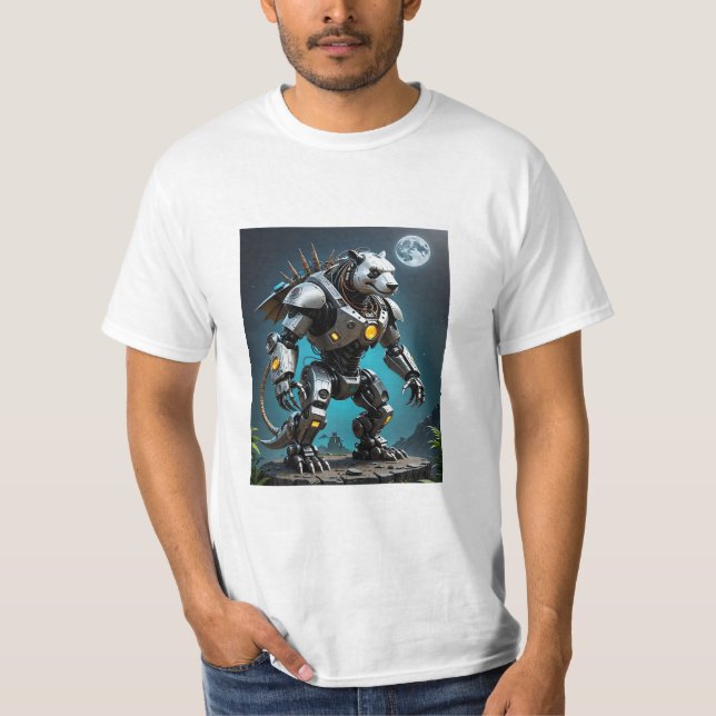 Moonlight Mechapanda Warrior Battle T-shirt (Framsida)