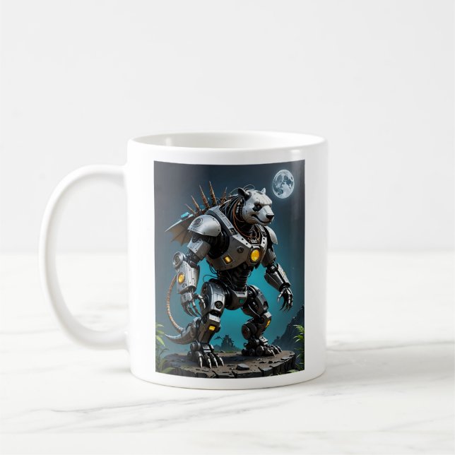 Moonlight Mechapanda Warrior Battle T-shirt Kaffemugg (Vänster)