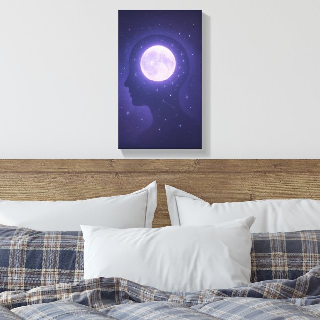 Moonlight Minds - Dreamy Cosmic Astrology Canvas (Insitu (sovrum))