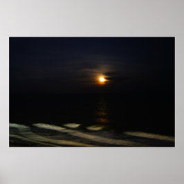 Moonlight on Ocean Poster