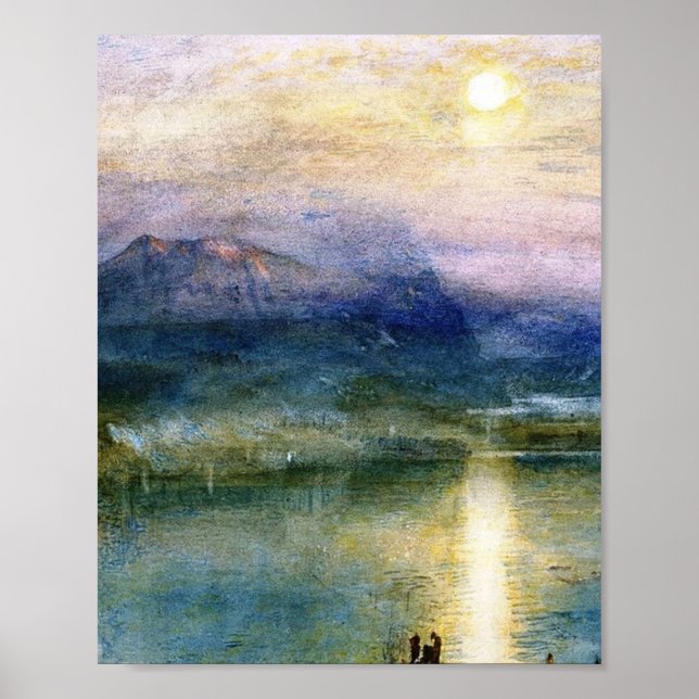 Moonlight on Sjö Lucerne by William Turner Poster (Framsidan)