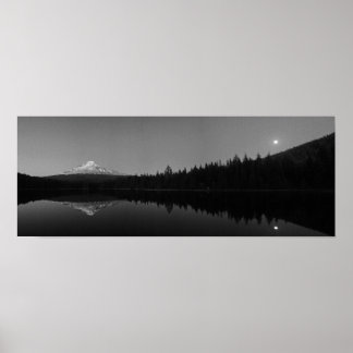 Moonlight over Mt. Huva, Oregon Poster