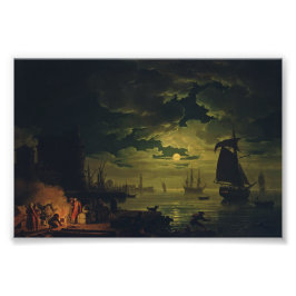 Moonlight Over Palermo High-Fidelity Fine Art  Fototryck