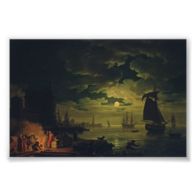 Moonlight Over Palermo High-Fidelity Fine Art  Fototryck (Framsidan)