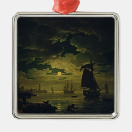 Moonlight Over Palermo High-Fidelity Fine Art  Julgransprydnad Metall