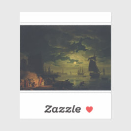 Moonlight Over Palermo High-Fidelity Fine Art  Klistermärken