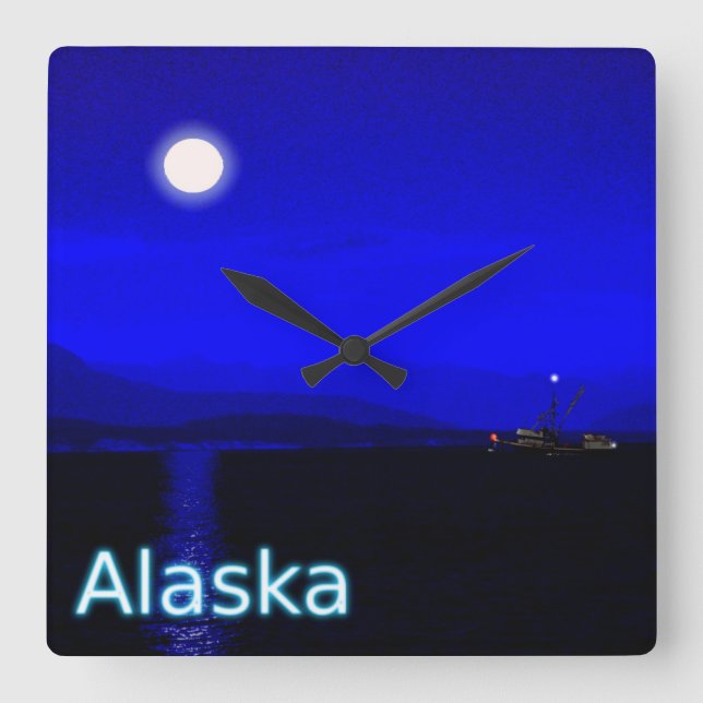 Moonlight Passage Fyrkantig Klocka (Framsida)