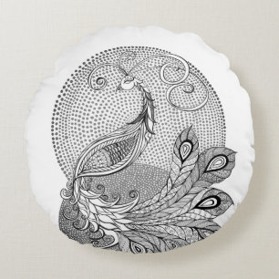 Moonlight Peacock Rund Kudde