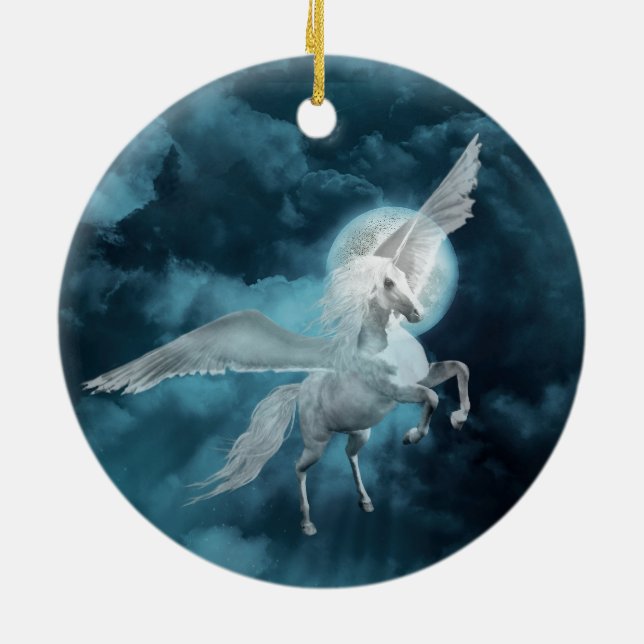 Moonlight pegasus julgransprydnad keramik (Baksidan)
