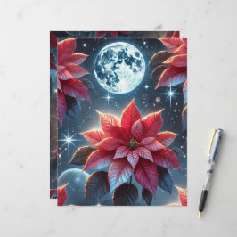 Moonlight Poinsettia Mönster-skrapbok Papprare Lak