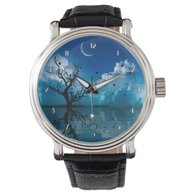 Moonlight Reflection Scenia Night Himlar Wrist Wat Armbandsur (Framsida)