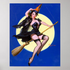 Moonlight Ride Pin Up Poster