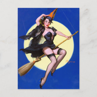 Moonlight Ride Pin Up Vykort