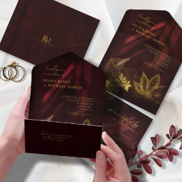 Moonlight Romantik Bröllop Burgundy ID881