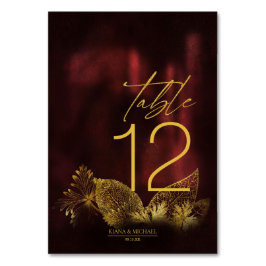 Moonlight Romantik Bröllop Burgundy ID881 Bordsnummer