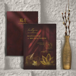 Moonlight Romantik Bröllop Burgundy ID881 Inbjudningar