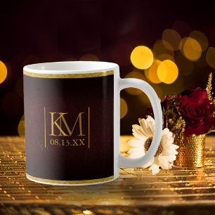 Moonlight Romantik Bröllop Burgundy ID881 Kaffemugg