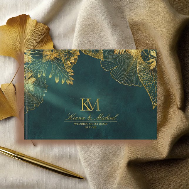 Moonlight Romantik Bröllop Emerald Grönt ID881 Gästböcker (Skapare uppladdad)