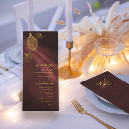 Moonlight Romantik Bröllop Menu Burgundy ID881