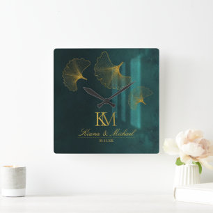 Moonlight Romantik Emerald Grönt ID881 Fyrkantig Klocka