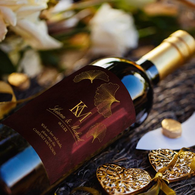 Moonlight Romantik Tack Burgundy ID881 Vinflaska Etikett (Skapare uppladdad)