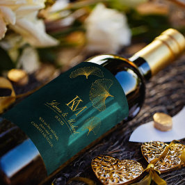 Moonlight Romantik Tack Emerald Grönt ID881 Vinflaska Etikett