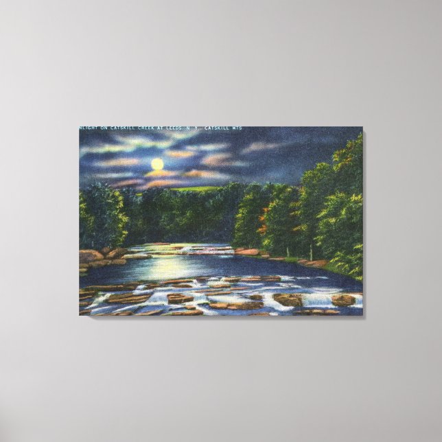 Moonlight Scene på Catfärys Bäck Canvastryck (Framsida)