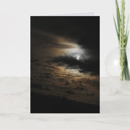 Moonlight Shining på Clouds Photo Blank Kort