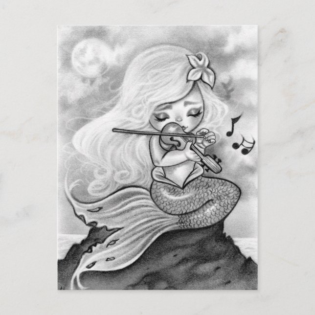 Moonlight Sjöjungfru Violin Sonata Postcard Vykort (Framsida)