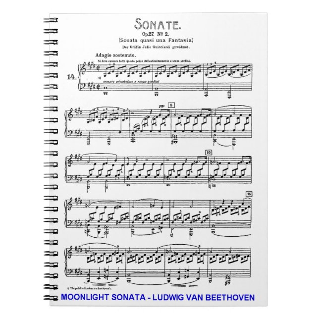Moonlight-Sonata-Ludwig-Beethoven Anteckningsbok (Framsidan)
