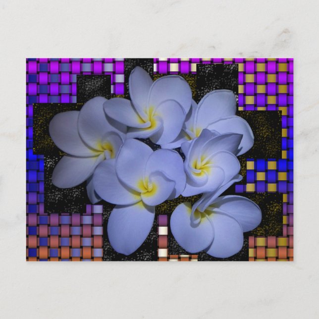 Moonlight Stardus Plumeria tWeave Vykort (Framsida)